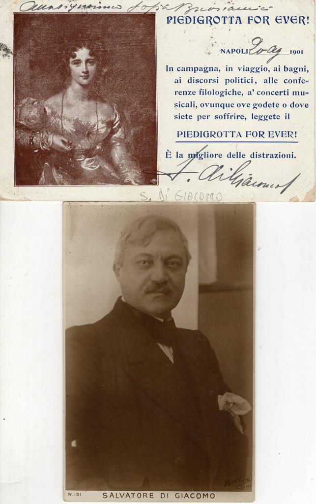 Autografo di Salvatore Di Poeta Cartolina con Firma da Napoli