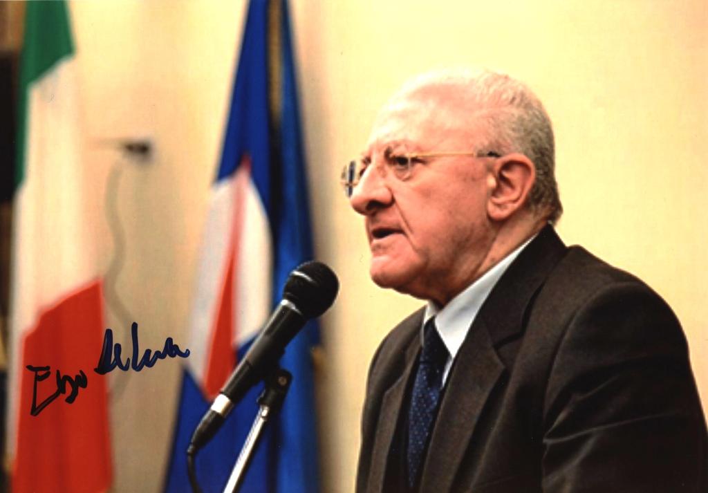 AUTOGRAFO DI VINCENZO DE LUCA POLITICO GOVERNATORE CAMPANIA FOTOGRAFIA